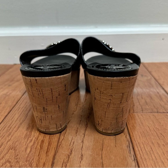 Coach Judith Patent Leather Cork Wedge Black Size 9.5 - Picture 4 of 11